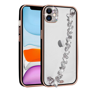 Apple iPhone 11 Case Stone Decorated Camera Protected Zore Blazer Cover With Hand Grip - 6