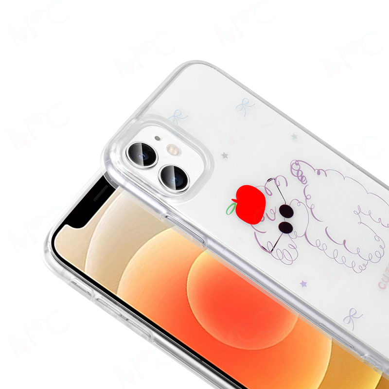 Apple iPhone 11 Case Transparent Figured Zore Folk Hard Cover - 13
