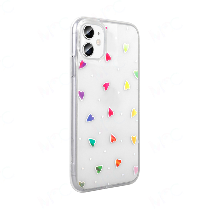 Apple iPhone 11 Case Transparent Figured Zore Folk Hard Cover - 9