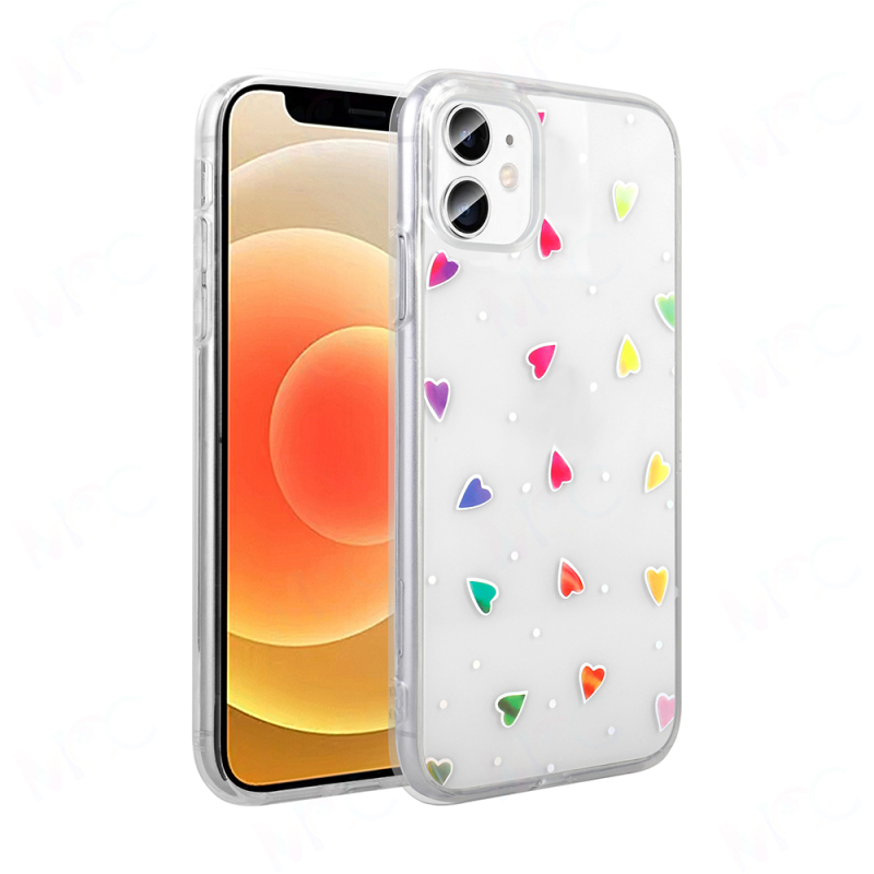 Apple iPhone 11 Case Transparent Figured Zore Folk Hard Cover - 6