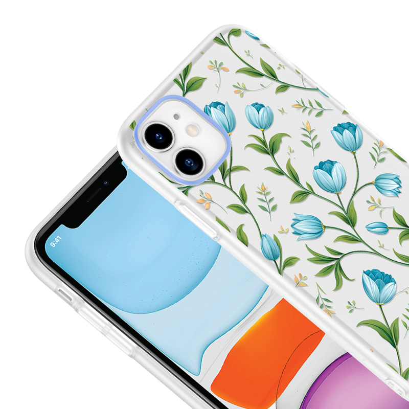 Apple iPhone 11 Case with Camera Protector, Patterned Zore Clip Cover - 9