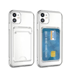 Apple iPhone 11 Case with Card Holder Zore Setra Clear Silicone Cover - 3