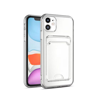 Apple iPhone 11 Case with Card Holder Zore Setra Clear Silicone Cover - 5