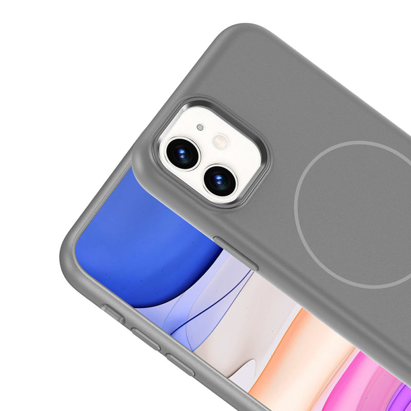 Apple iPhone 11 Case with M-Safe Charging Feature, Metal Camera Frame, Zore Edi Silicone Cover - 21
