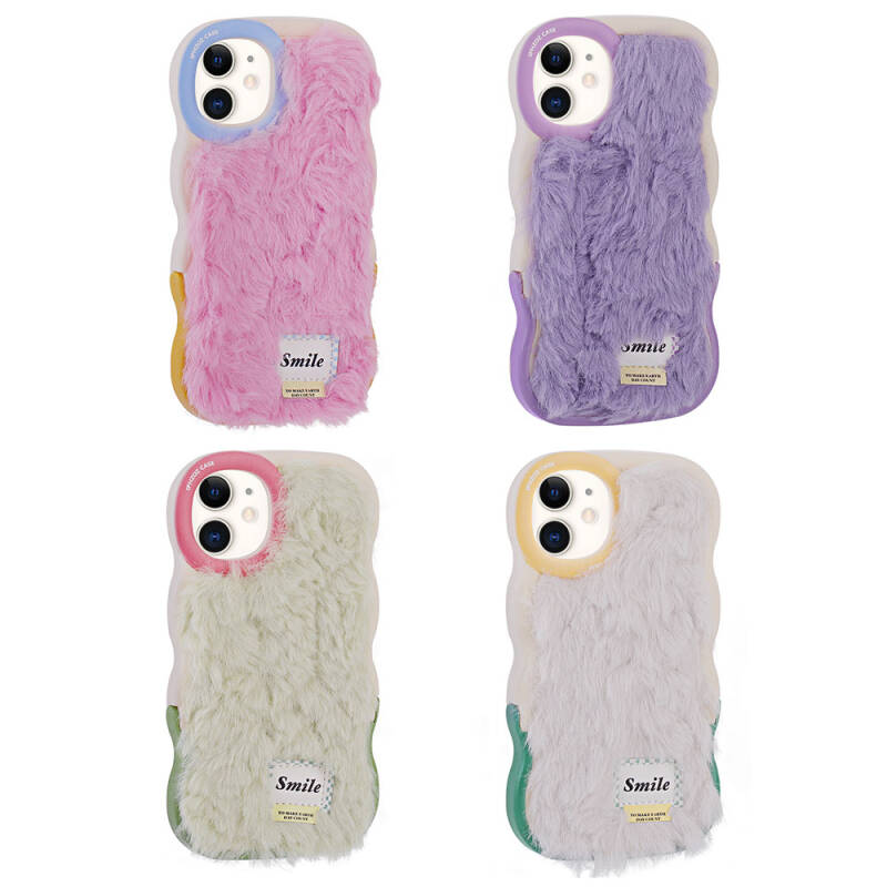 Apple iPhone 11 Case with Stand Camera Protection Furry Back Surface Design Zore Mona Cover - 3