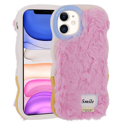 Apple iPhone 11 Case with Stand Camera Protection Furry Back Surface Design Zore Mona Cover - 7