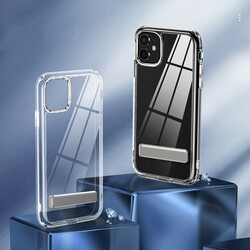 Apple iPhone 11 Case With Stand Transparent Silicone Zore L-Stand Cover - 12