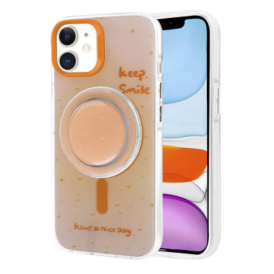 Apple iPhone 11 Case Zore Tiktok Cover with Magsafe Charging Feature and Plug-in Pop Socket - 1