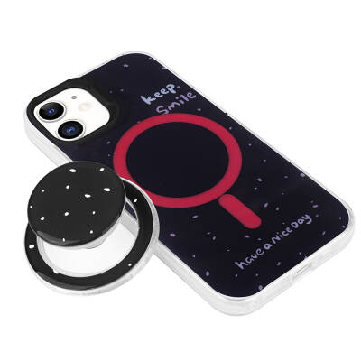 Apple iPhone 11 Case Zore Tiktok Cover with Magsafe Charging Feature and Plug-in Pop Socket - 5