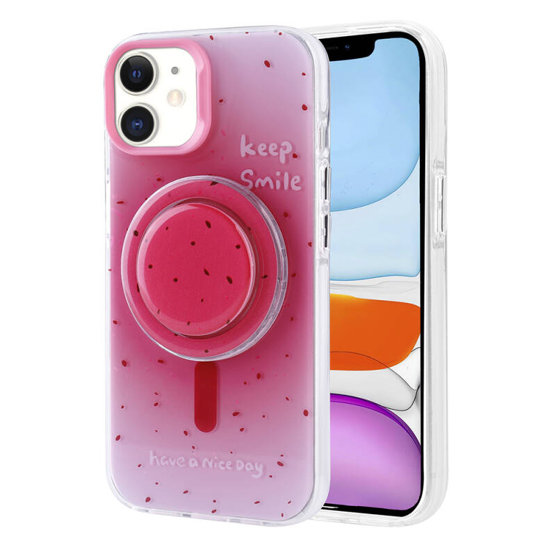 Apple iPhone 11 Case Zore Tiktok Cover with Magsafe Charging Feature and Plug-in Pop Socket - 12