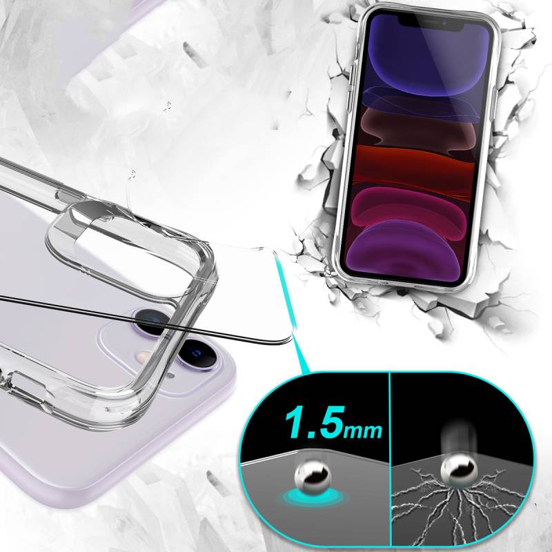 Apple iPhone 11 Case Zore Transparent Ultra Thin Airbag Design Okka Cover - 9