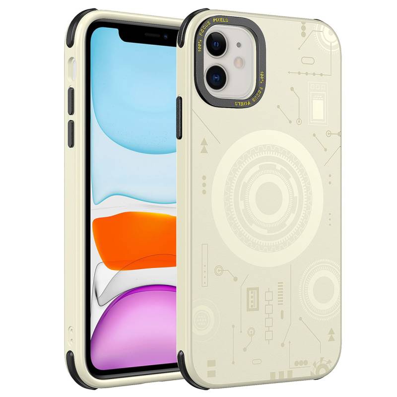 Apple iPhone 11 Case Zore Wireless Charging Patterned Hot Cover - 1