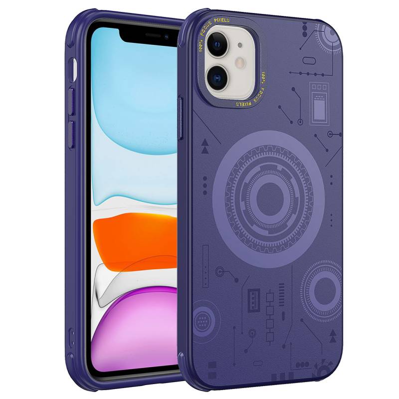 Apple iPhone 11 Case Zore Wireless Charging Patterned Hot Cover - 5