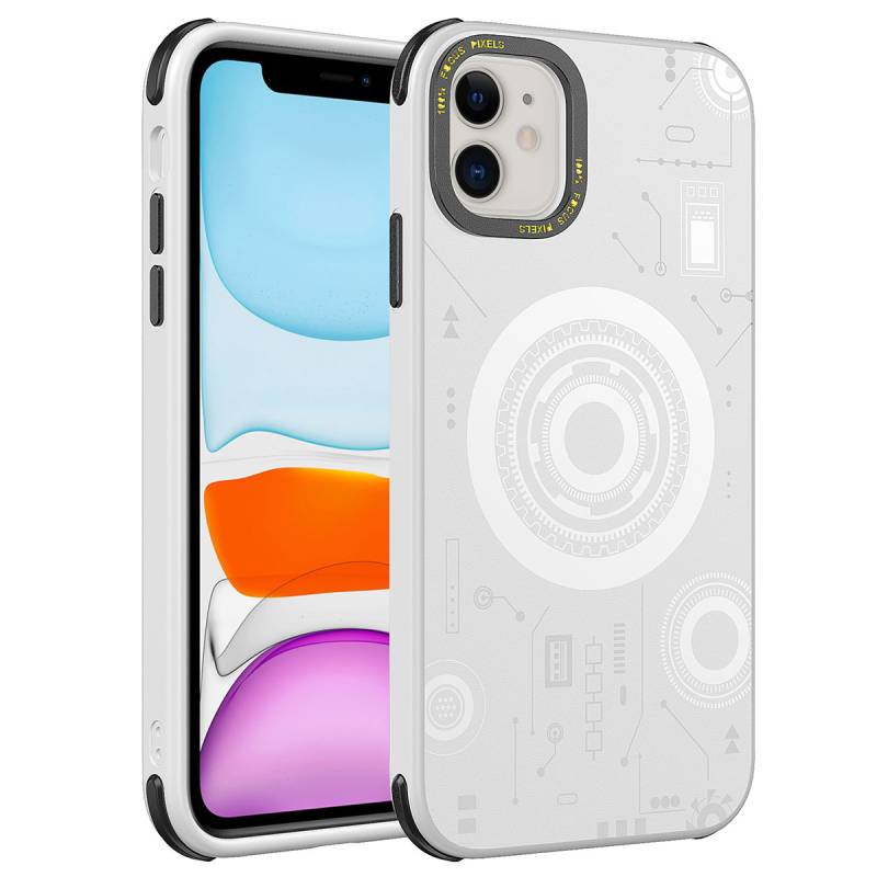 Apple iPhone 11 Case Zore Wireless Charging Patterned Hot Cover - 4