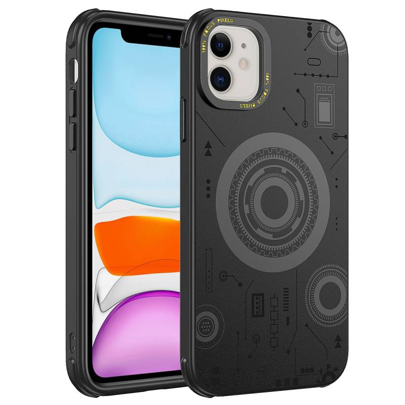 Apple iPhone 11 Case Zore Wireless Charging Patterned Hot Cover - 2