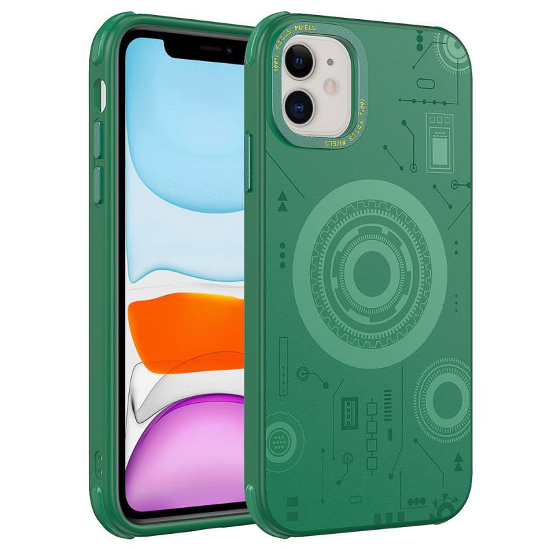 Apple iPhone 11 Case Zore Wireless Charging Patterned Hot Cover - 7