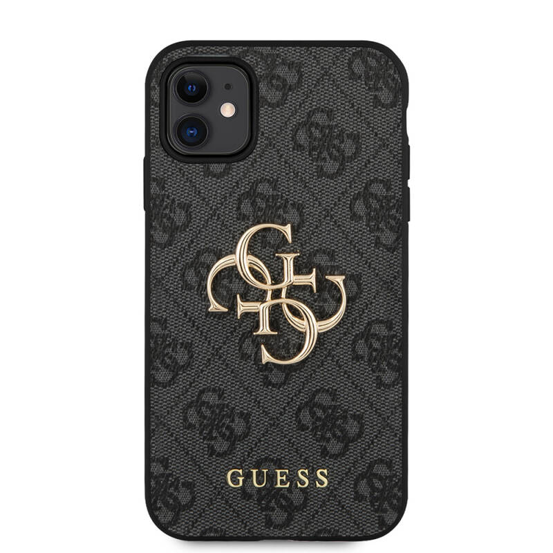 Apple iPhone 11 Kılıf Guess PU Deri Büyük Metal Logo Dizaynlı Kapak - 12