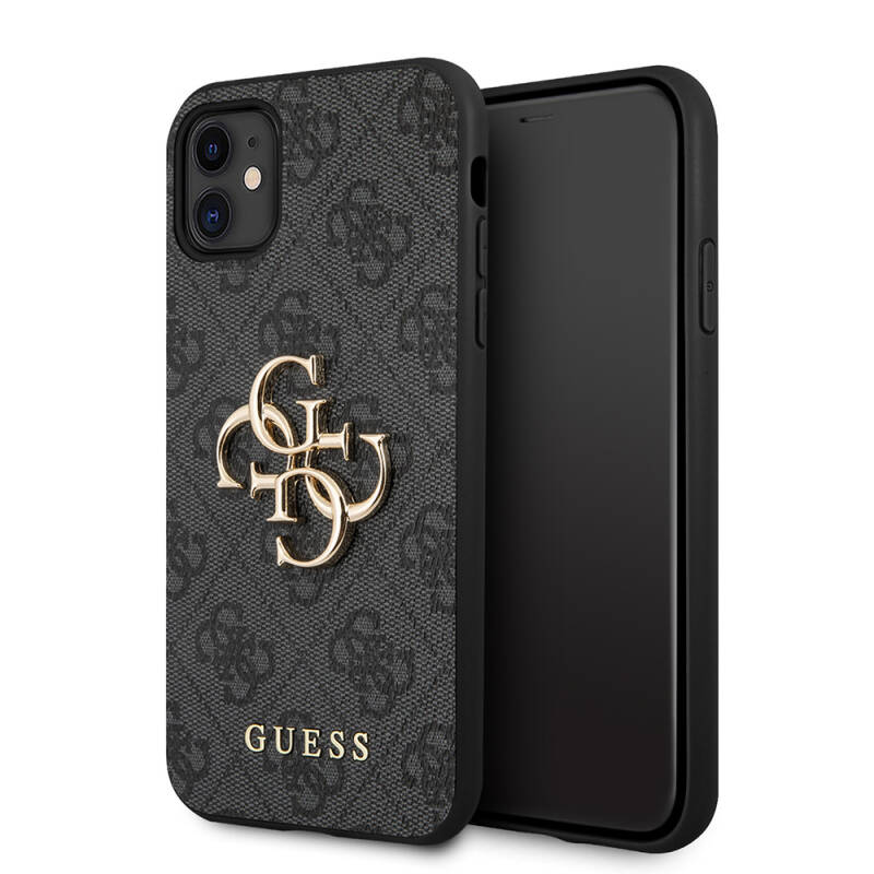 Apple iPhone 11 Kılıf Guess PU Deri Büyük Metal Logo Dizaynlı Kapak - 3