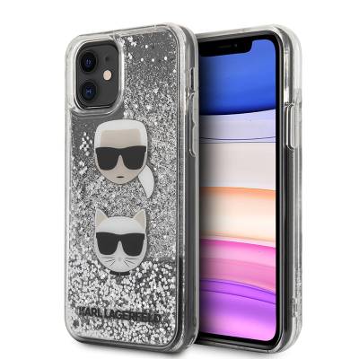 Apple iPhone 11 Kılıf Karl Lagerfeld Sıvılı Simli K&C Dizayn Kapak - 1