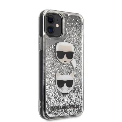 Apple iPhone 11 Kılıf Karl Lagerfeld Sıvılı Simli K&C Dizayn Kapak - 8