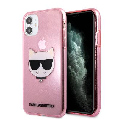 Apple iPhone 11 Kılıf Karl Lagerfeld Transparan Choupette Head Dizayn Kapak - 1