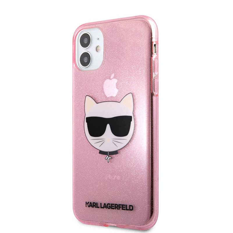 Apple iPhone 11 Kılıf Karl Lagerfeld Transparan Choupette Head Dizayn Kapak - 2