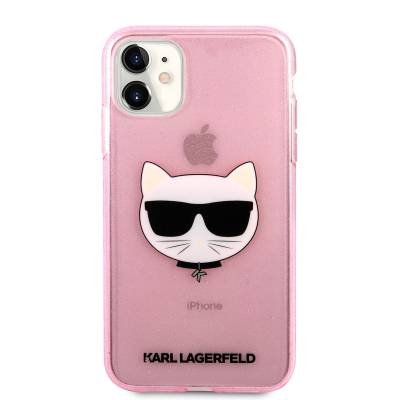 Apple iPhone 11 Kılıf Karl Lagerfeld Transparan Choupette Head Dizayn Kapak - 3