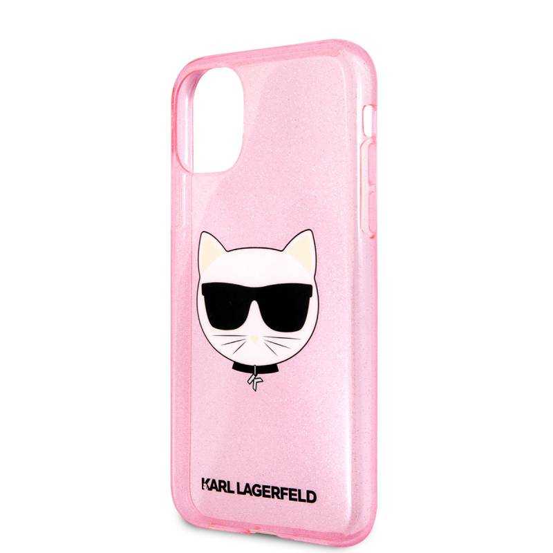 Apple iPhone 11 Kılıf Karl Lagerfeld Transparan Choupette Head Dizayn Kapak - 5