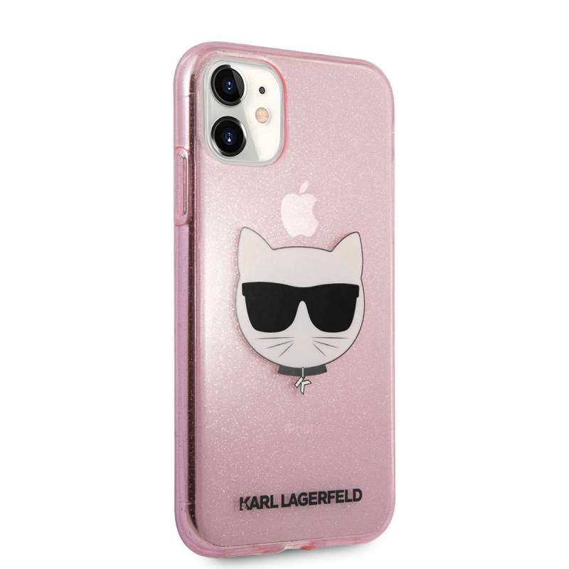 Apple iPhone 11 Kılıf Karl Lagerfeld Transparan Choupette Head Dizayn Kapak - 8