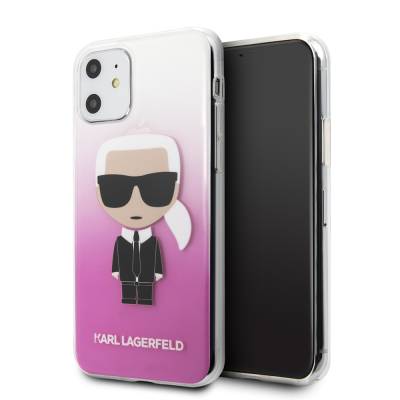 Apple iPhone 11 Kılıf Karl Lagerfeld Yarı Transparan Karl Dizayn Kapak - 1