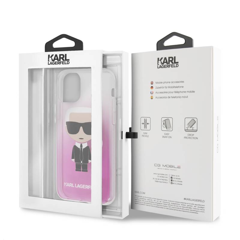 Apple iPhone 11 Kılıf Karl Lagerfeld Yarı Transparan Karl Dizayn Kapak - 5