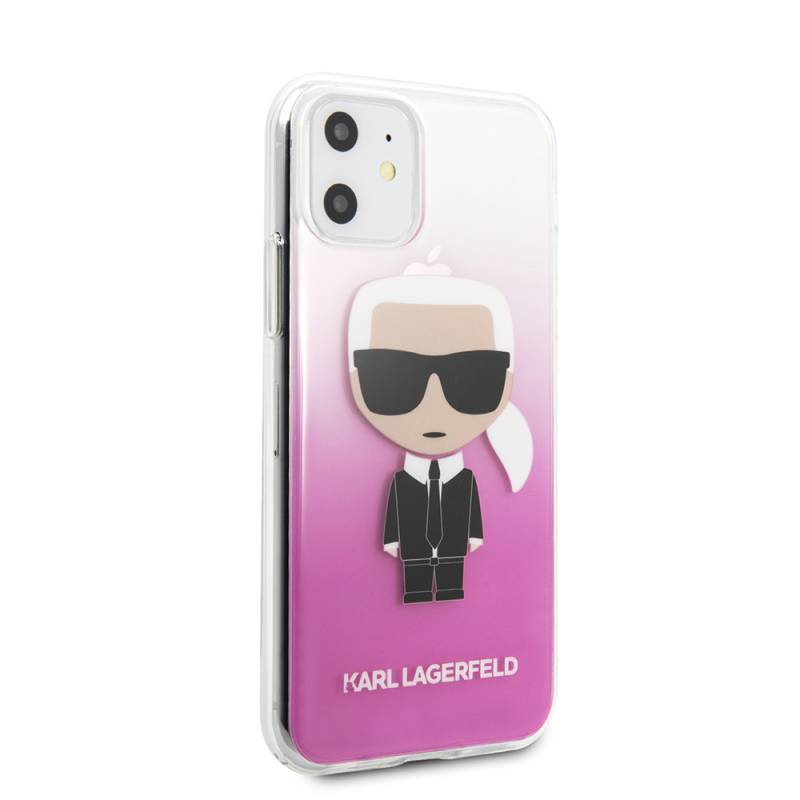 Apple iPhone 11 Kılıf Karl Lagerfeld Yarı Transparan Karl Dizayn Kapak - 7
