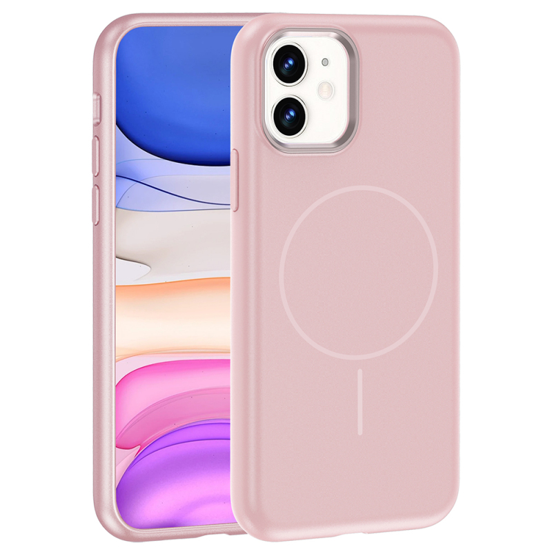 Apple iPhone 11 Kılıf M-Safe Şarj Özellikli Metal Kamera Çerçeveli Zore Edi Silikon Kapak - 3