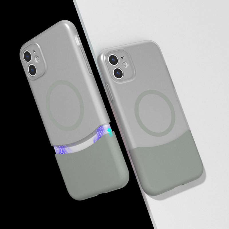 Apple iPhone 11 Kılıf M-Safe Şarj Özellikli Mıknatıslı Zore Duble Kapak - 1