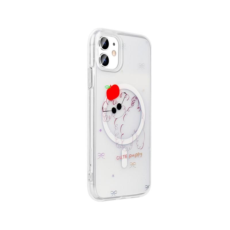 Apple iPhone 11 Kılıf M-Safe Şarj Özellikli Şeffaf Zore Folk Sert Kapak - 7