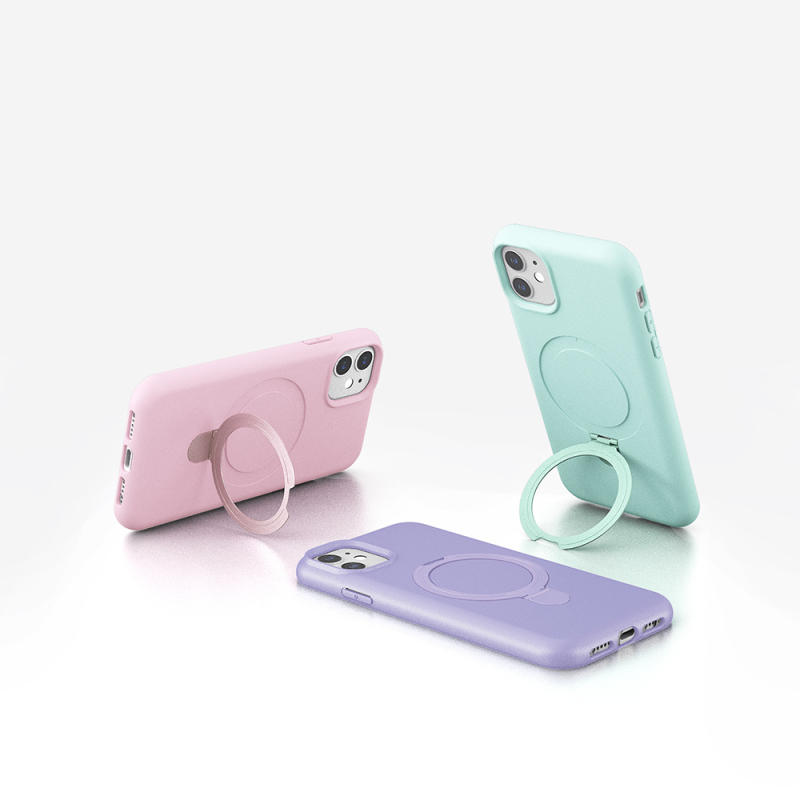 Apple iPhone 11 Kılıf M-safe Şarj Özellikli Standlı Zore Samara Kapak - 8