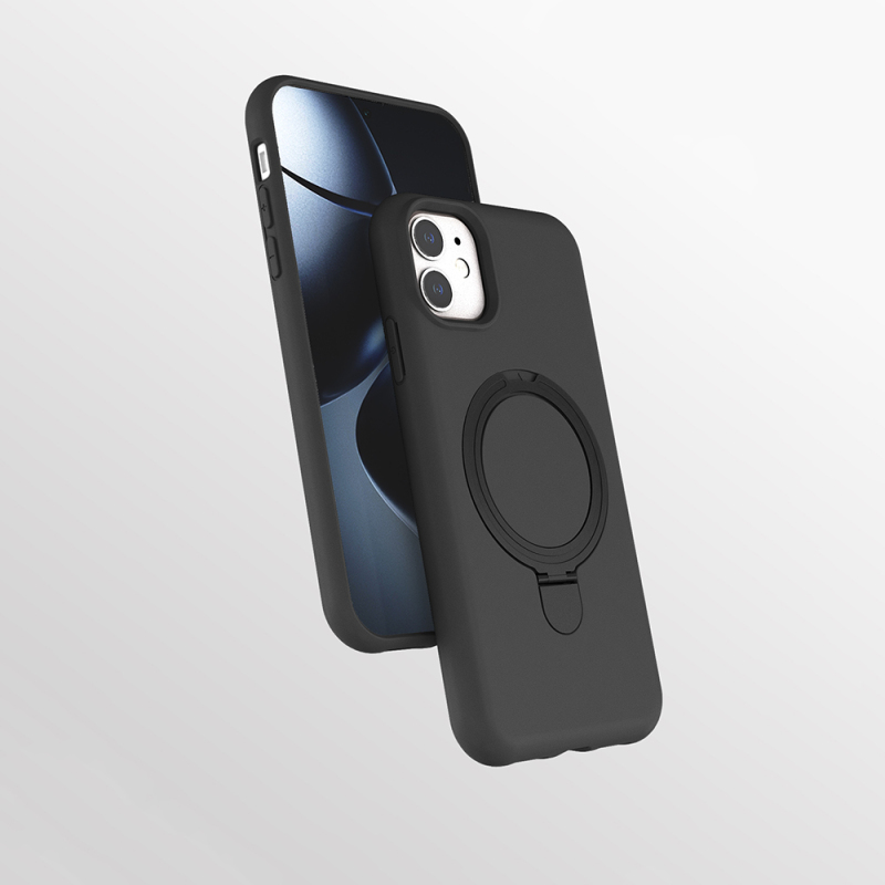 Apple iPhone 11 Kılıf M-safe Şarj Özellikli Standlı Zore Samara Kapak - 6