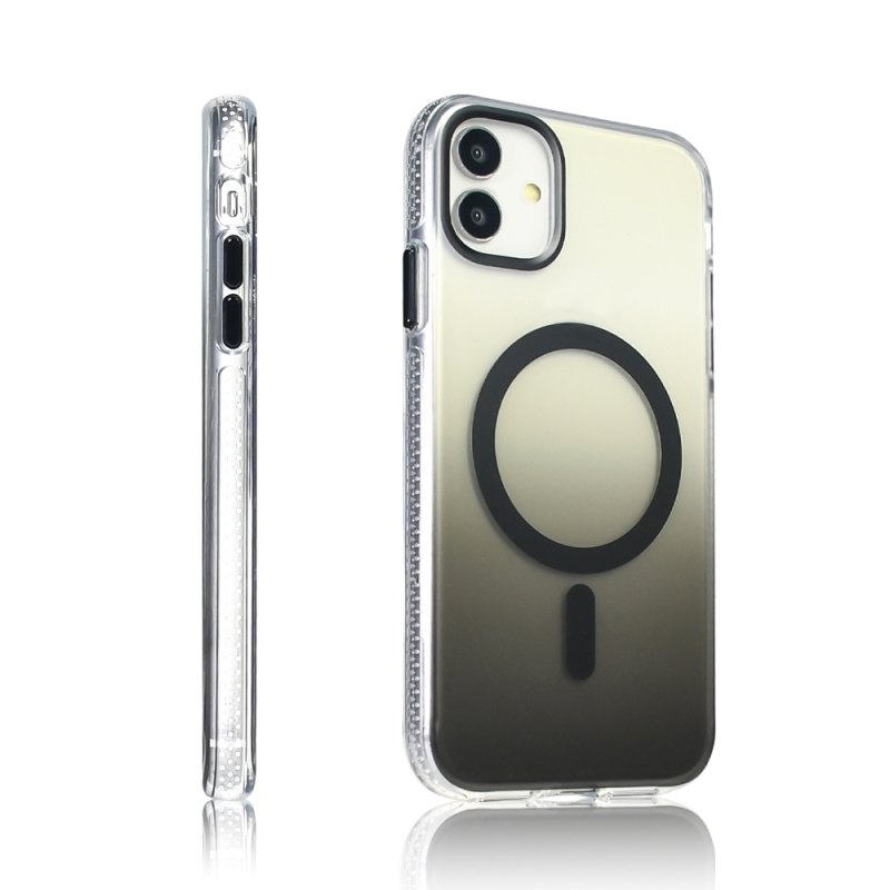 Apple iPhone 11 Kılıf M-safe Şarj Özellikli Transparan Renk Geçişli Zore Toros Kapak - 27