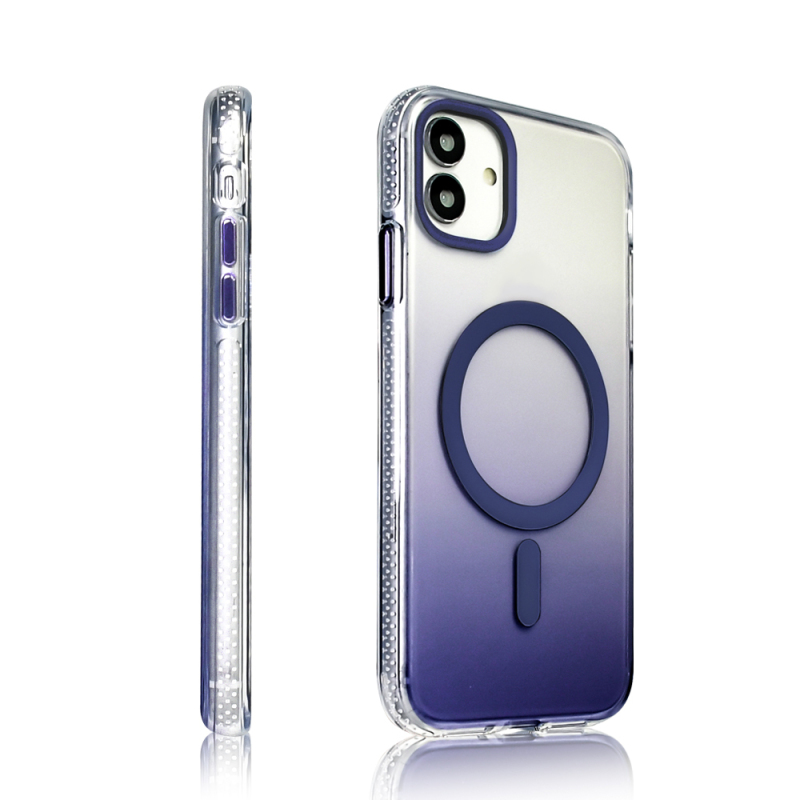 Apple iPhone 11 Kılıf M-safe Şarj Özellikli Transparan Renk Geçişli Zore Toros Kapak - 28