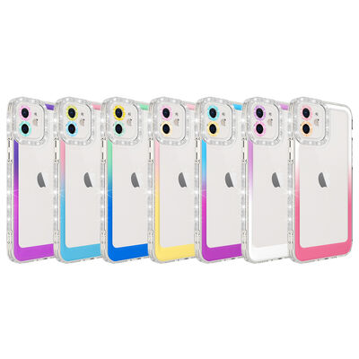 Apple iPhone 11 Kılıf Simli ve Renk Geçiş Tasarımlı Lens Korumalı Zore Park Kapak - 2