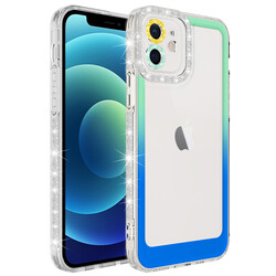 Apple iPhone 11 Kılıf Simli ve Renk Geçiş Tasarımlı Lens Korumalı Zore Park Kapak - 5