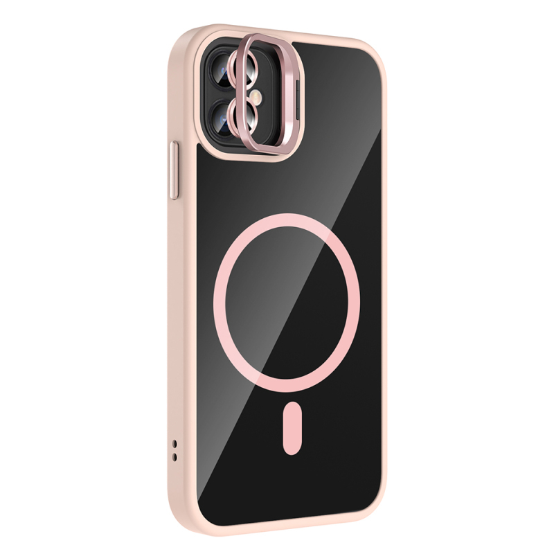 Apple iPhone 11 Kılıf Standlı ve Kamera Lens Hediyeli M-Safe Şarj Özellikli Zore Etro Kapak - 10
