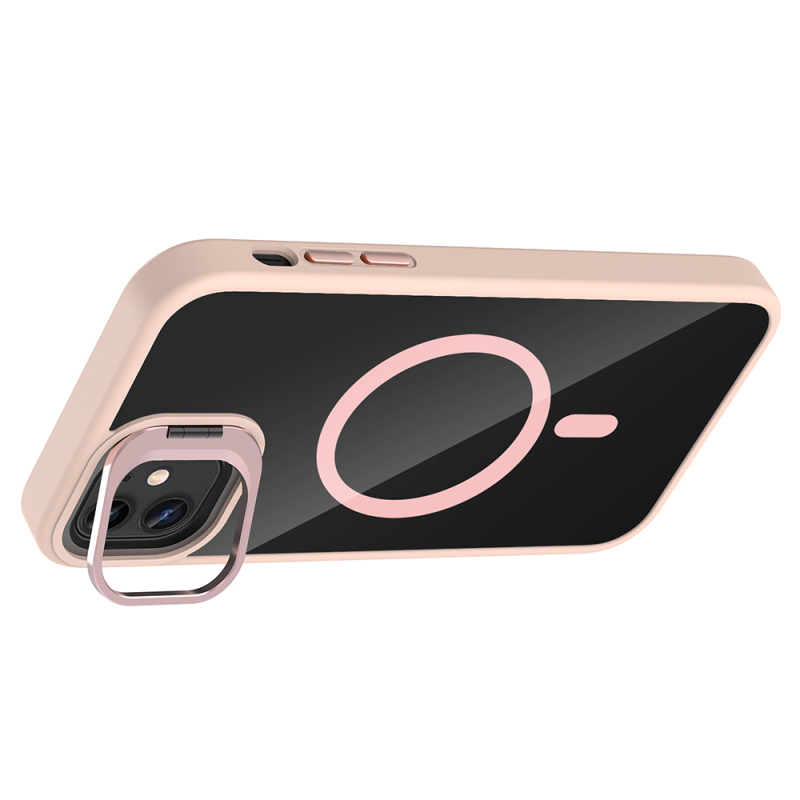 Apple iPhone 11 Kılıf Standlı ve Kamera Lens Hediyeli M-Safe Şarj Özellikli Zore Etro Kapak - 11