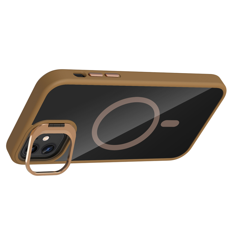 Apple iPhone 11 Kılıf Standlı ve Kamera Lens Hediyeli M-Safe Şarj Özellikli Zore Etro Kapak - 13