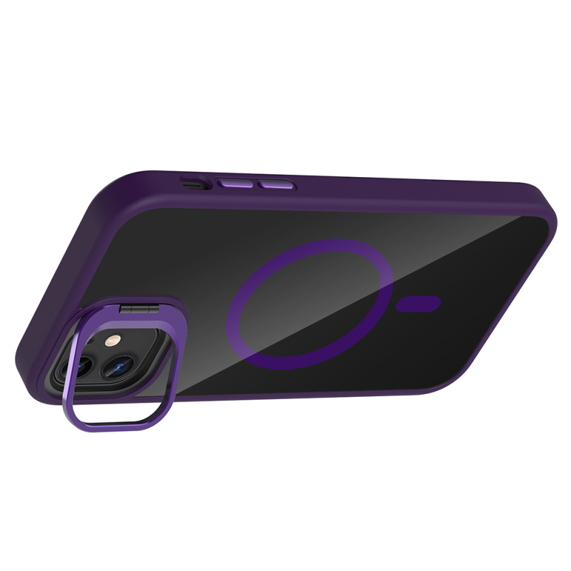 Apple iPhone 11 Kılıf Standlı ve Kamera Lens Hediyeli M-Safe Şarj Özellikli Zore Etro Kapak - 9
