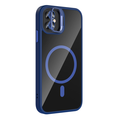Apple iPhone 11 Kılıf Standlı ve Kamera Lens Hediyeli M-Safe Şarj Özellikli Zore Etro Kapak - 14