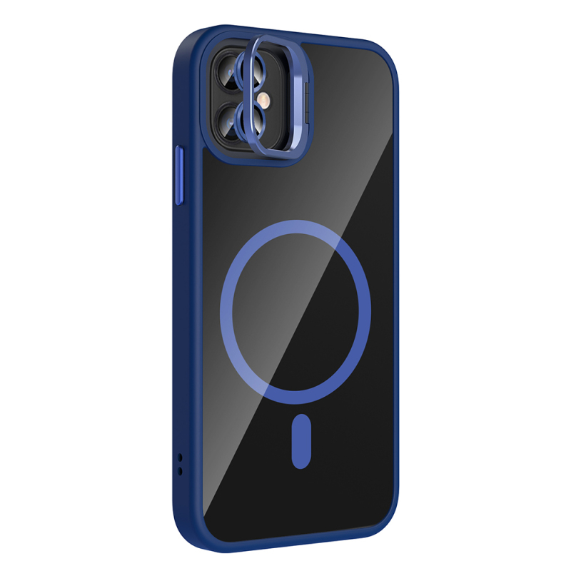 Apple iPhone 11 Kılıf Standlı ve Kamera Lens Hediyeli M-Safe Şarj Özellikli Zore Etro Kapak - 14