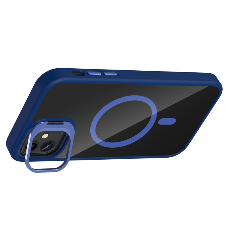 Apple iPhone 11 Kılıf Standlı ve Kamera Lens Hediyeli M-Safe Şarj Özellikli Zore Etro Kapak - 15