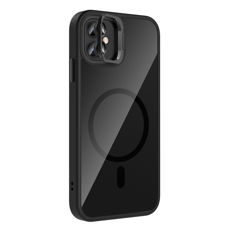 Apple iPhone 11 Kılıf Standlı ve Kamera Lens Hediyeli M-Safe Şarj Özellikli Zore Etro Kapak - 16