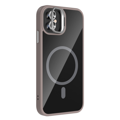 Apple iPhone 11 Kılıf Standlı ve Kamera Lens Hediyeli M-Safe Şarj Özellikli Zore Etro Kapak - 18
